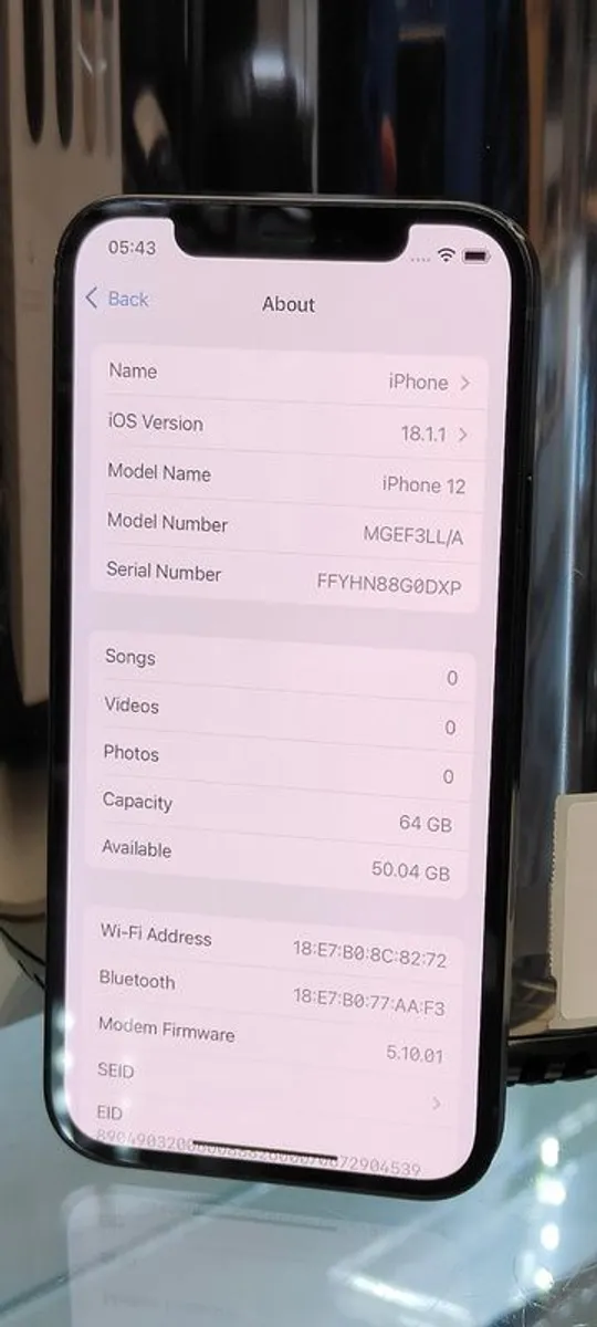 Apple iPhone 12 64GB Factory Unlocked Black (Battery: 72%) - Image 3
