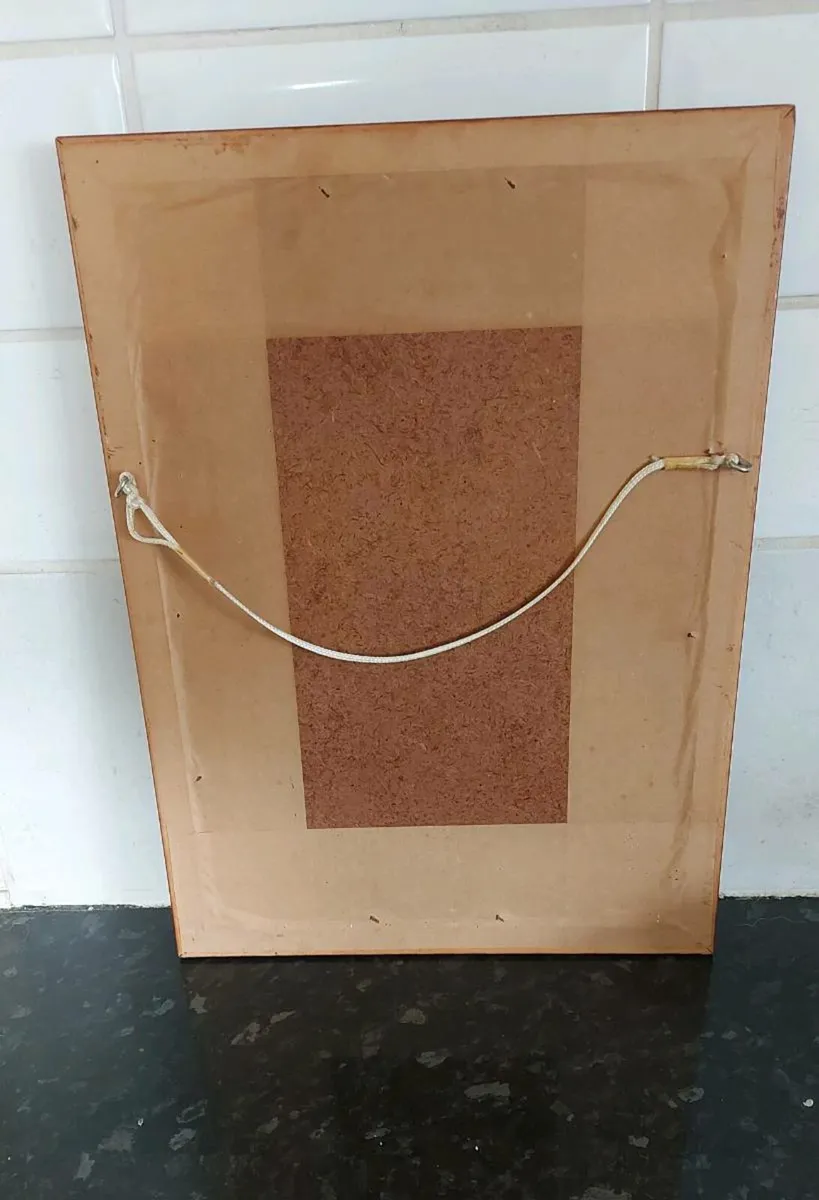 Small heavy wooden framed mirror - Image 2