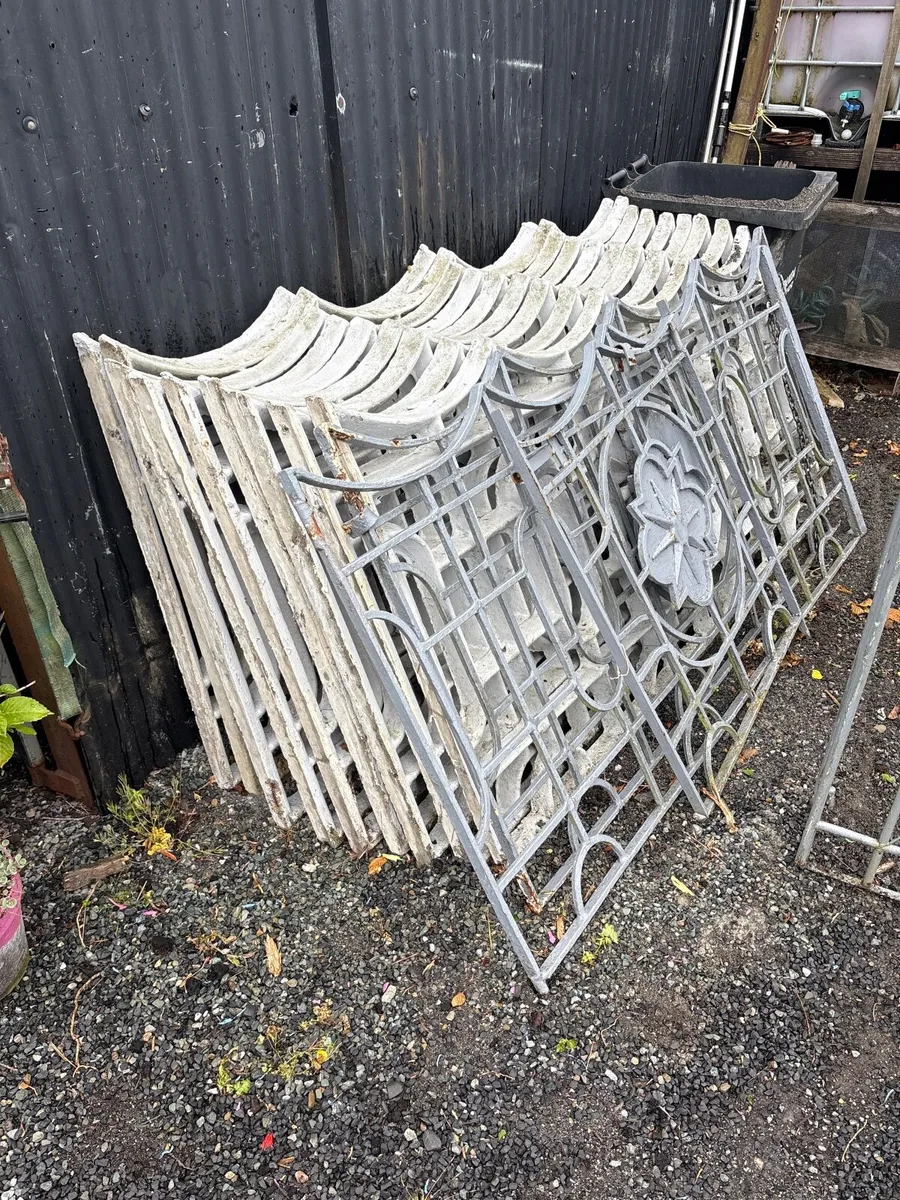 Concrete fence panels matching steel gates - Image 3