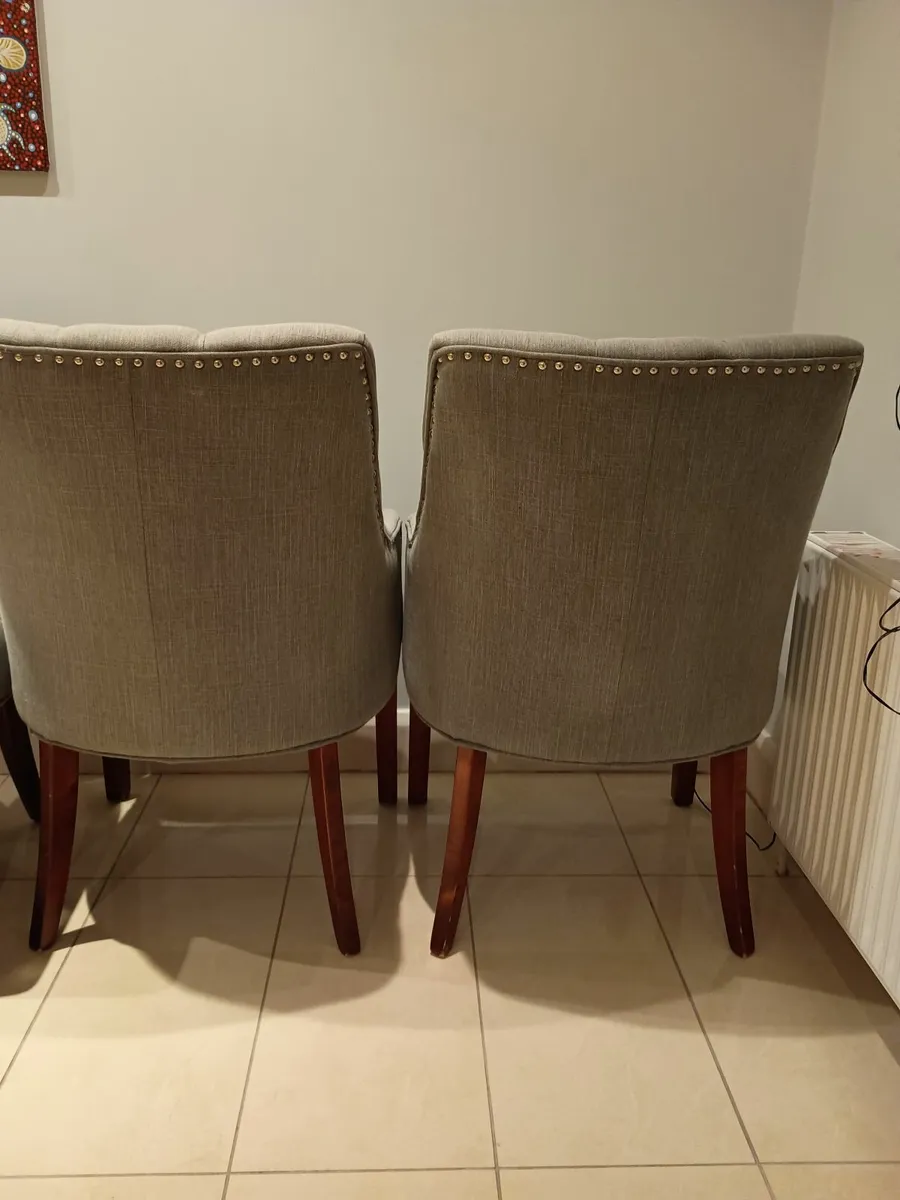 Pair of Grey Carver Dining Chairs - Image 2