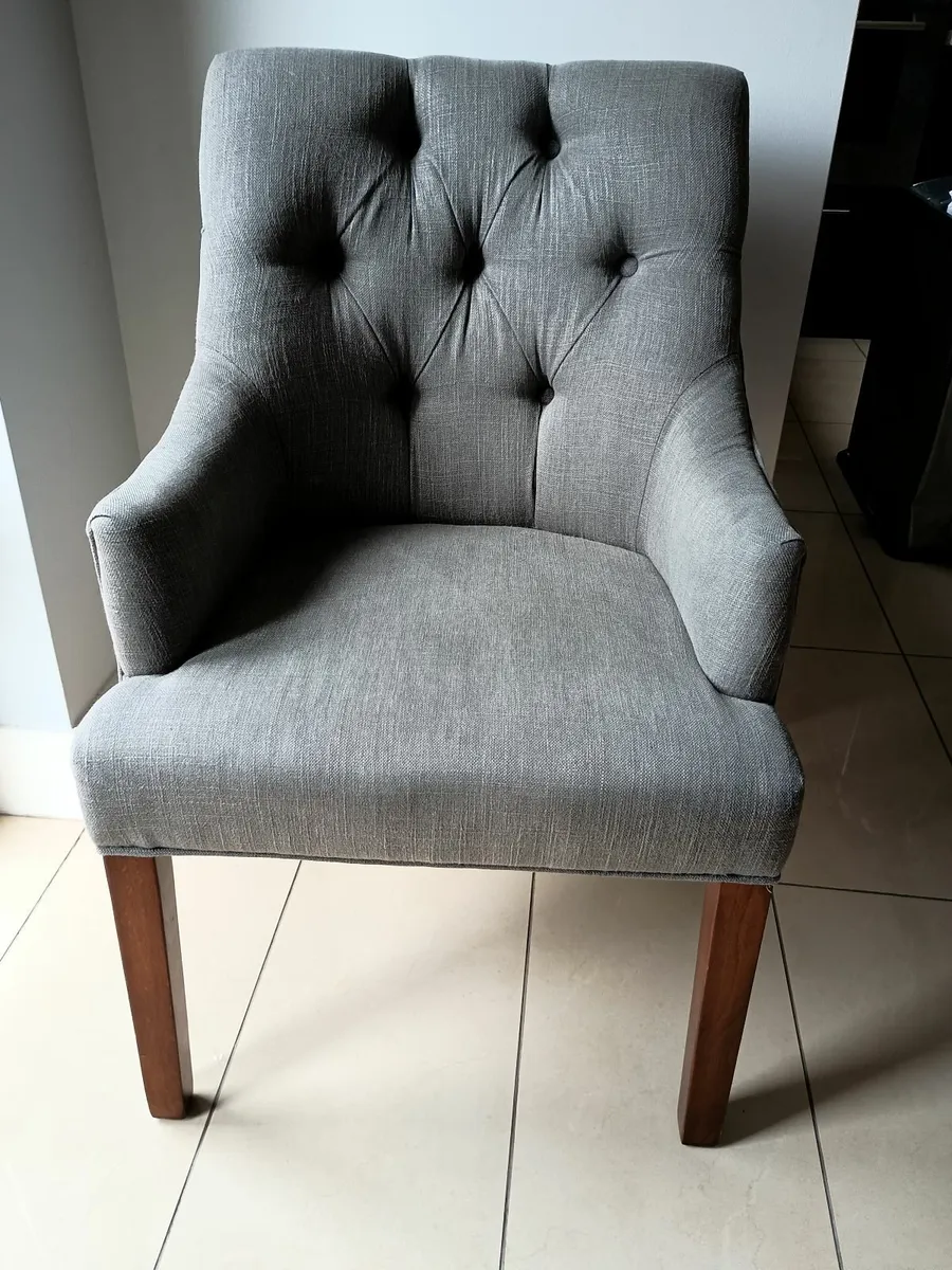 Pair of Grey Carver Dining Chairs - Image 3