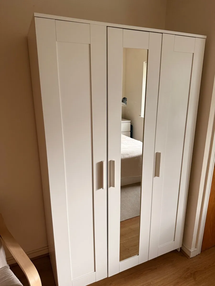 IKEA BRIMNES Wardrobe (3‑door, mirror) - Image 1
