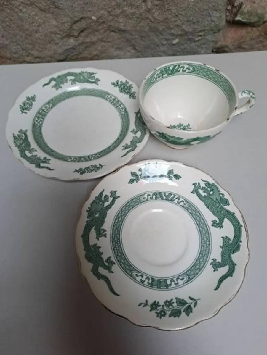 Antique Royal Cauldon cup, saucer and cake plate - Image 4
