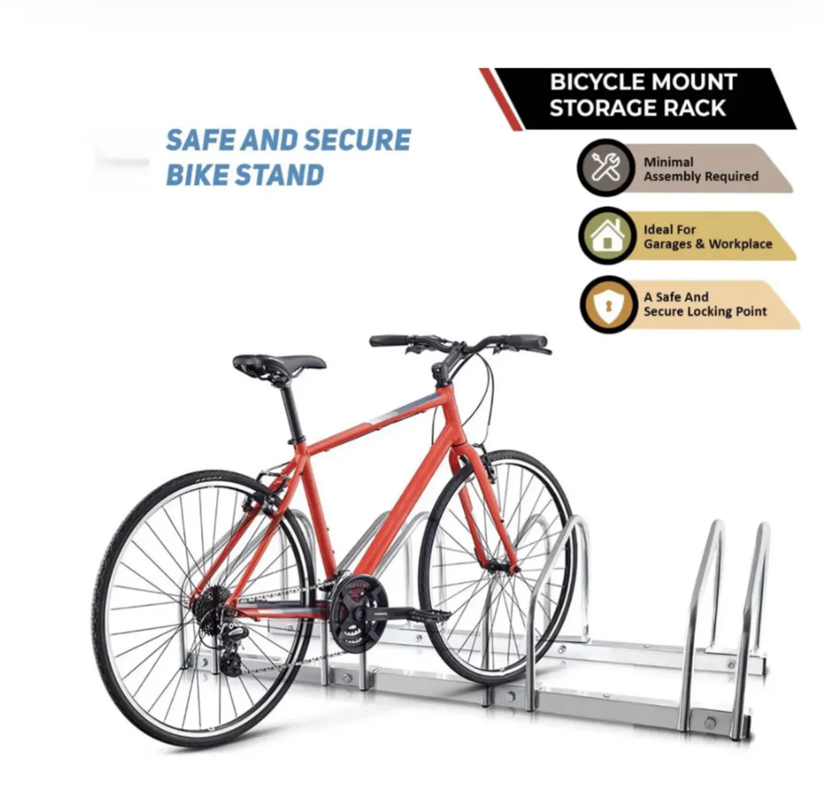 4 Bike Rack Bicycle Parking Stand NEW - Image 2