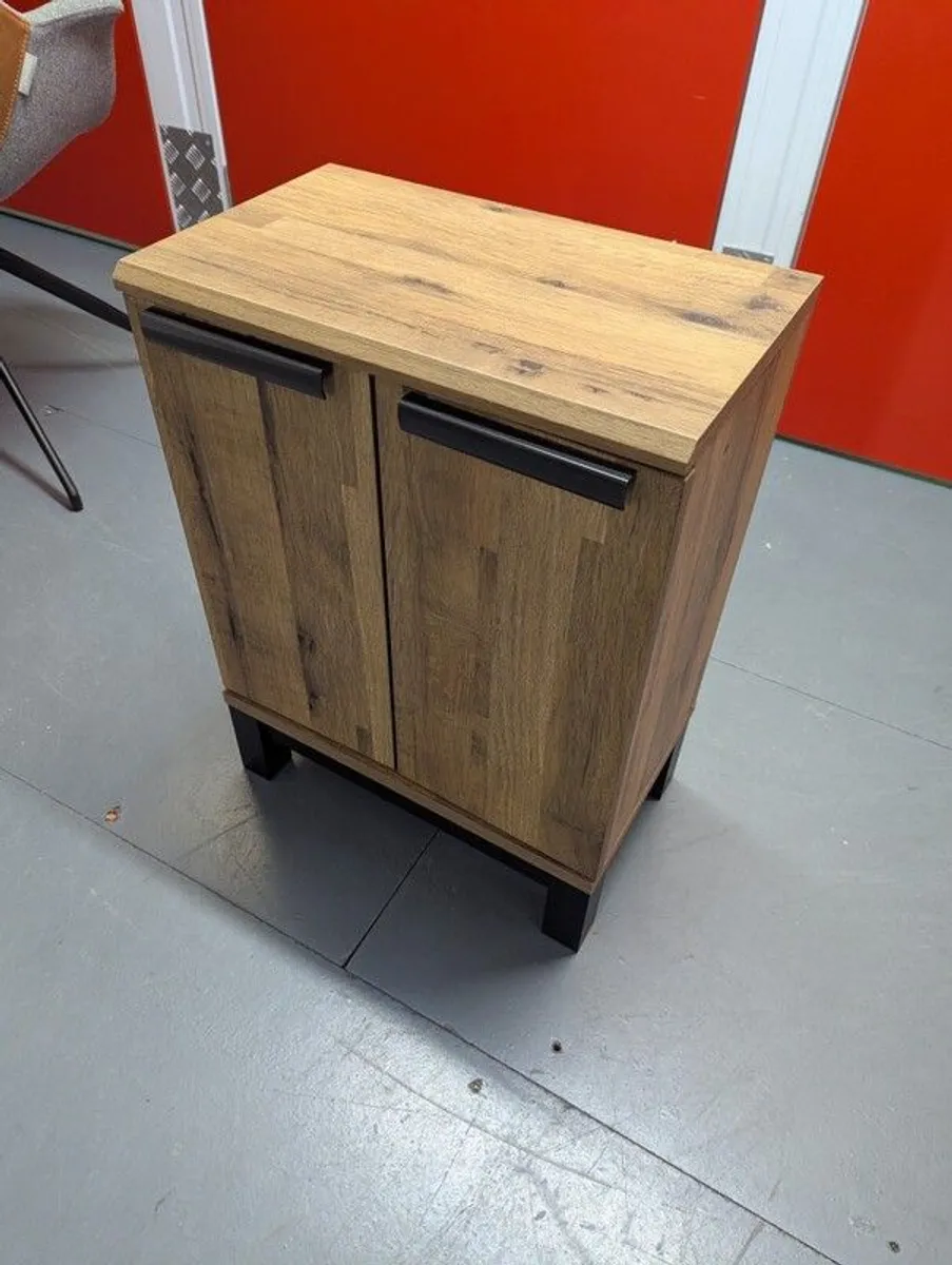 Next Dark Bronx Oak side table/ cabinet (2) - Image 1