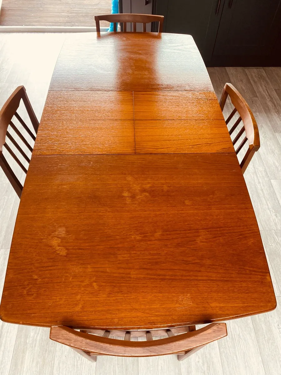 Mid Century Extendable Dining Table and Four Chair - Image 3