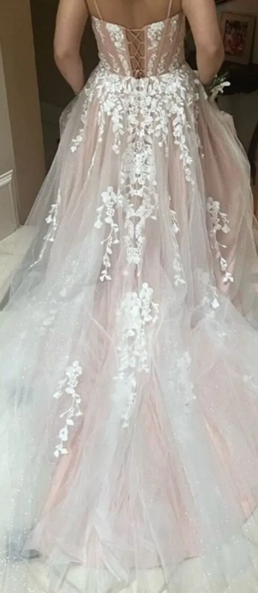 Stunning ivory & coral Danni's Closet Debs dress - Image 2