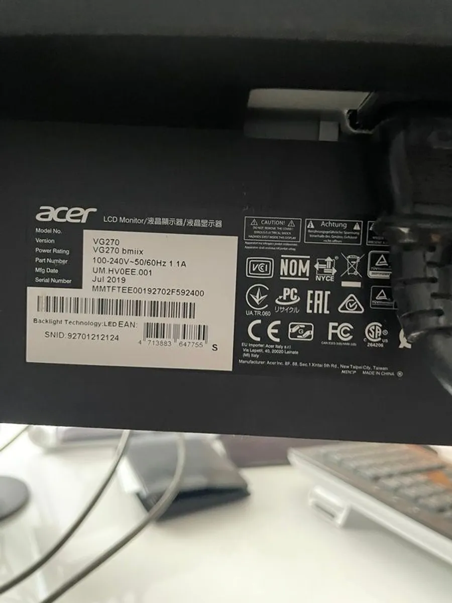 Acer Nitro VG270bmiix 27 Inch Full HD Gaming Monitor - Image 4