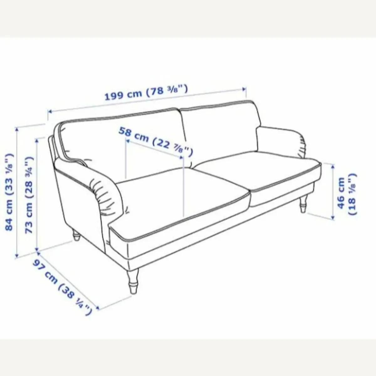 Ikea stocksund 3 seater sofa. 4 yrs old. - Image 1