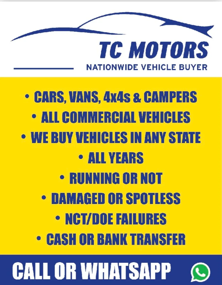 WE WANT YOUR CAR VAN 4X4