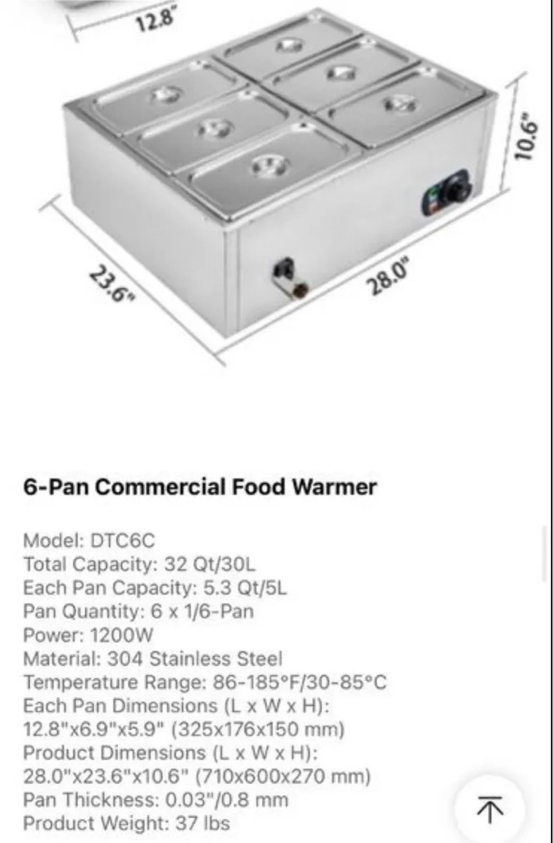 food heater 6pan plate container food heater 220v - Image 4