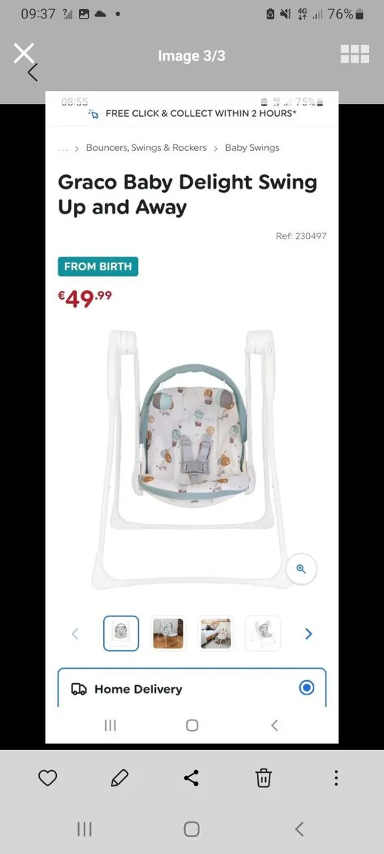 Baby swing seat - Image 1