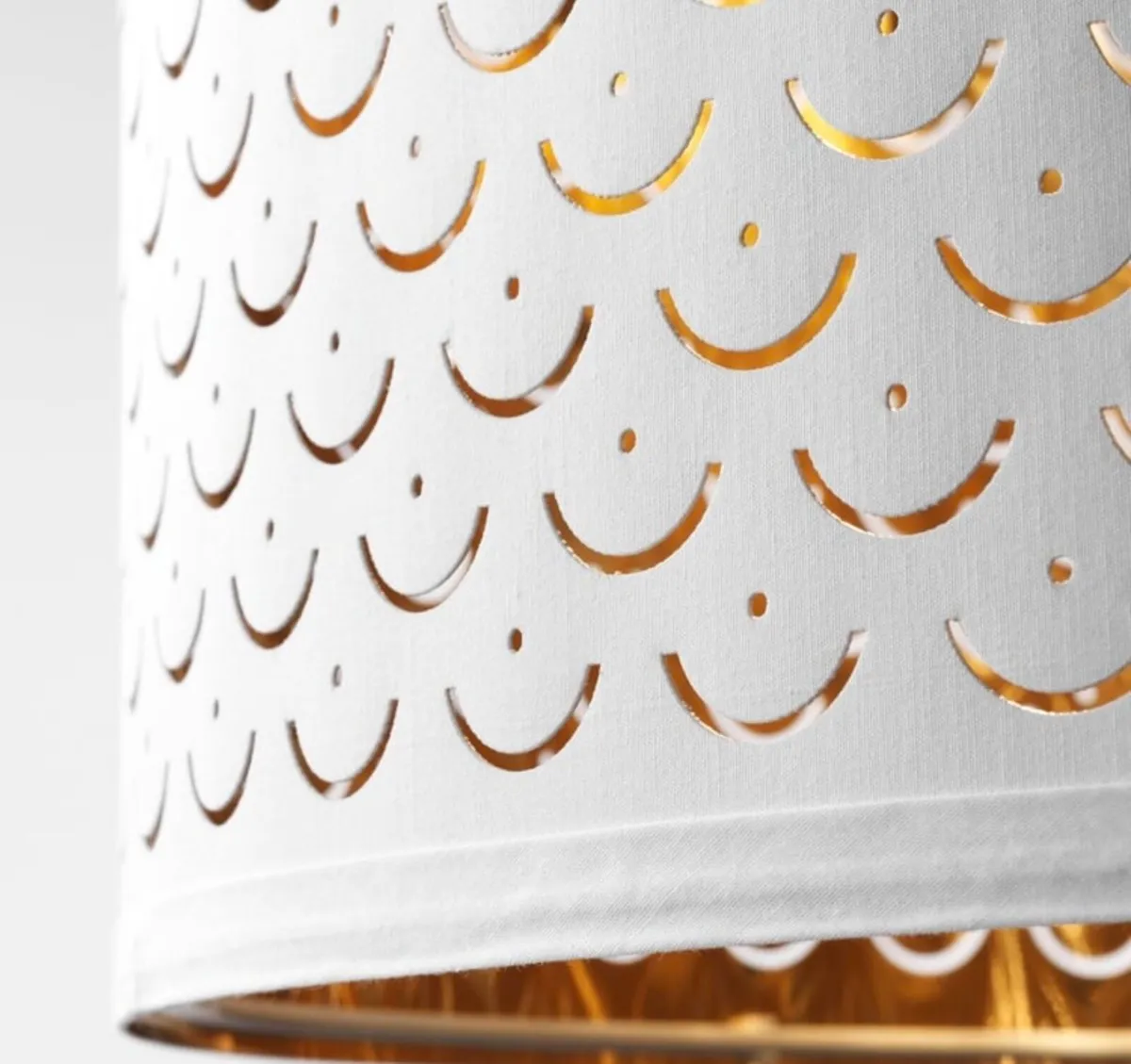 White / brass lamp shade 24cm - Image 3