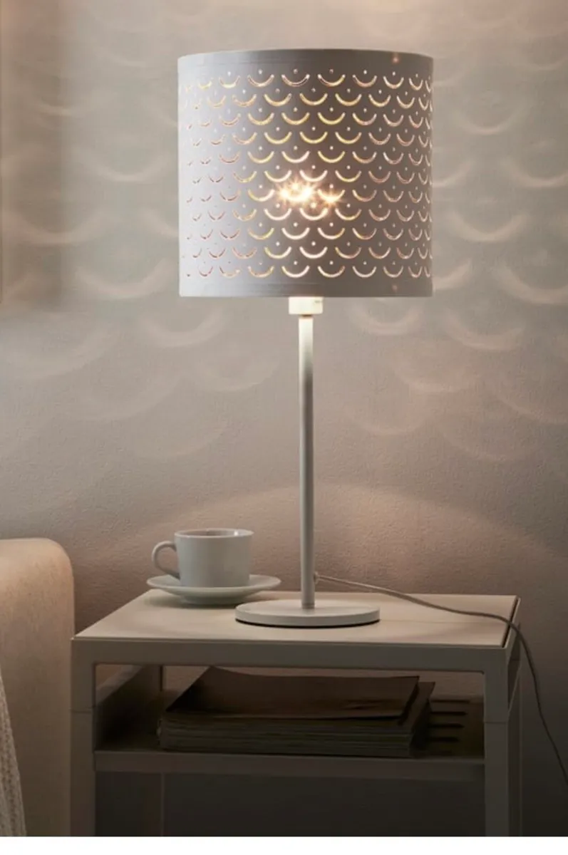 White / brass lamp shade 24cm - Image 4
