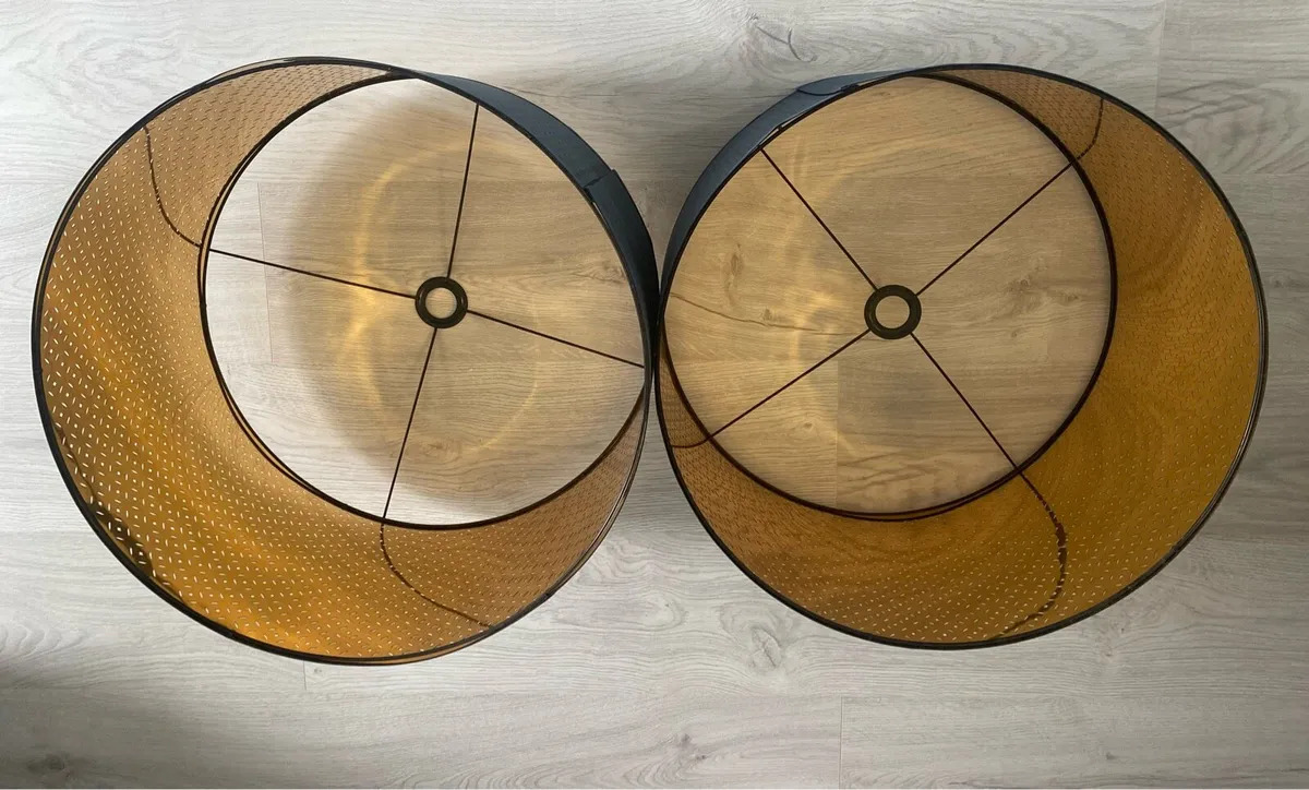 Blue brass colour lamp shade 59cm - Image 3