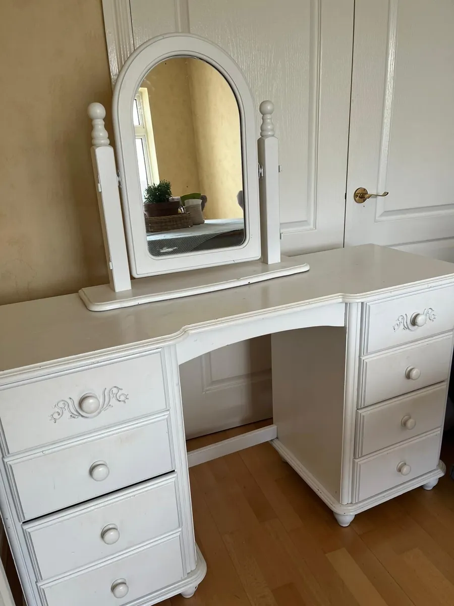 White Dressing Table(Mirror Comes Included)