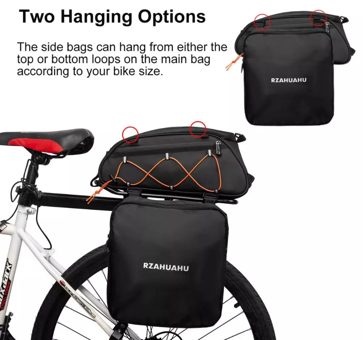 3 In 1 Bike Pannier Bag Bicycle Rear Rack Bag NEW - Image 3