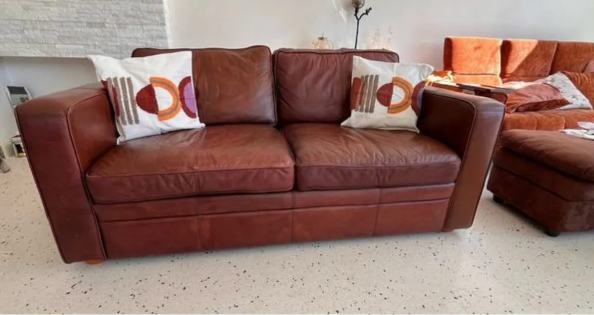 Modern Italian Leather Sofa - Image 1