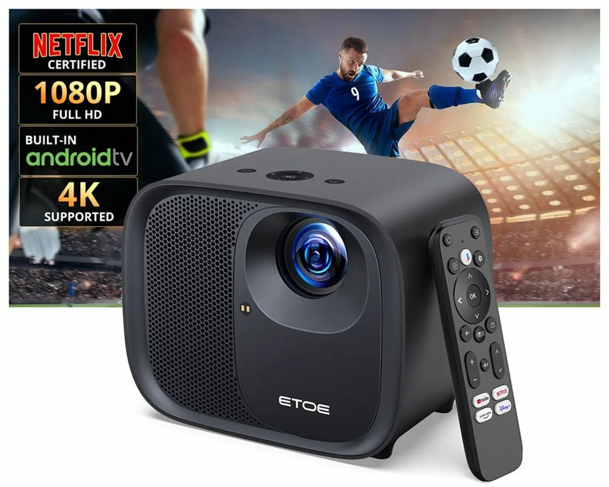 Projector with Android TV, 600 ANSI, Native 1080P - Image 1