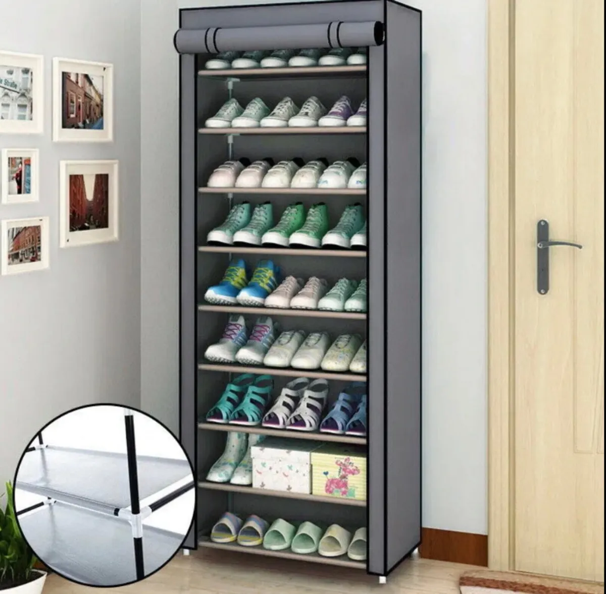 Canvas Shoe Rack Dustproof Metal Frame NEW - Image 1