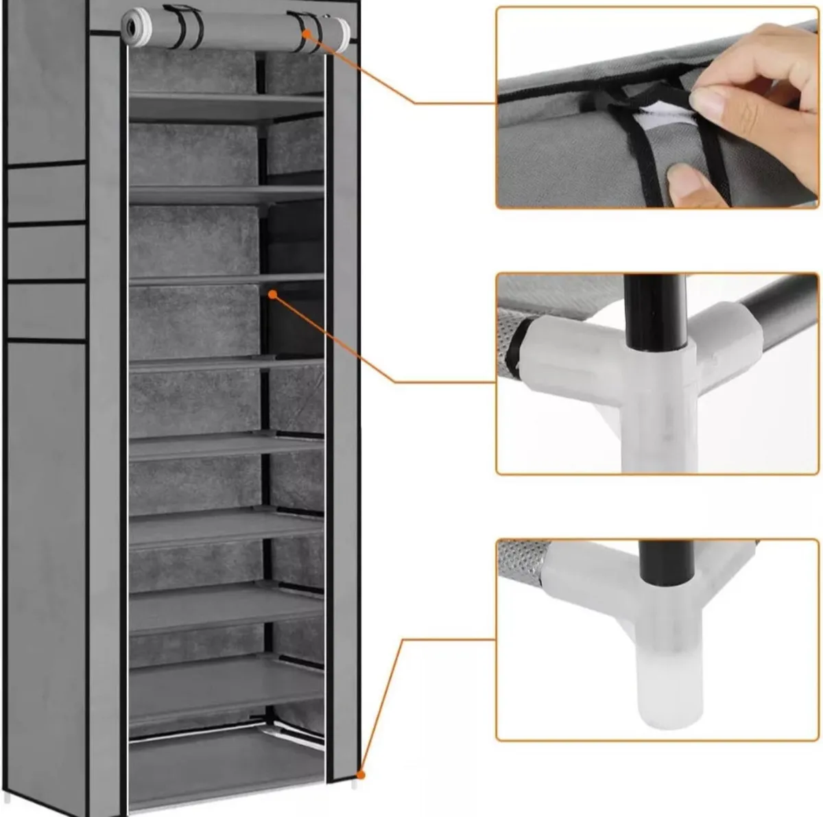 Canvas Shoe Rack Dustproof Metal Frame NEW - Image 3