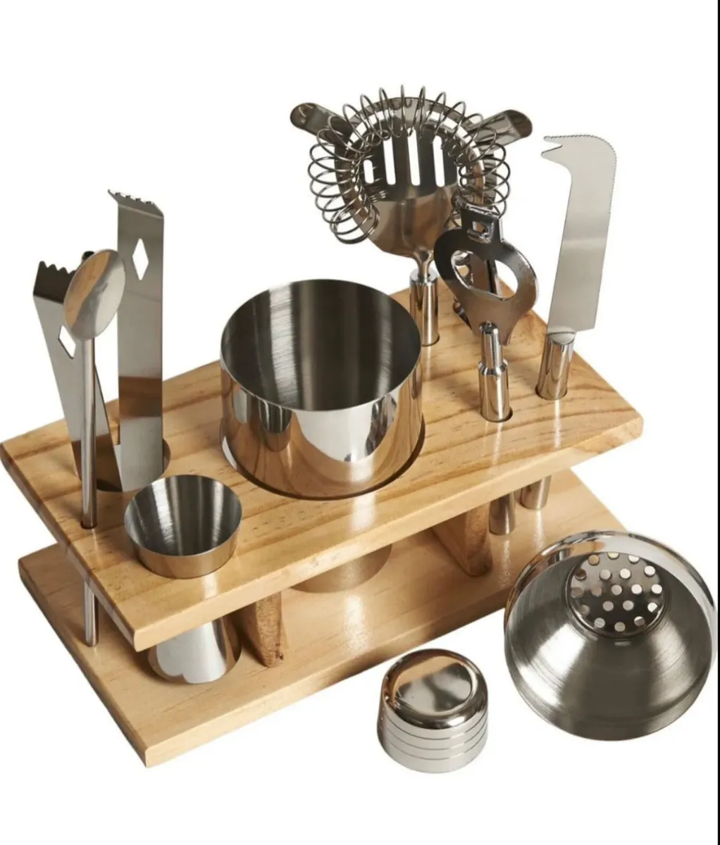 10 Piece Cocktail Maker Stainless Steel Bar Set - Image 1
