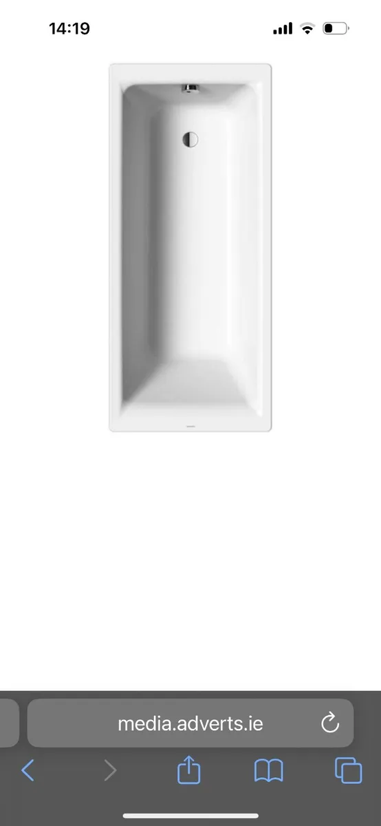 1700mm single ended steel bath and legs - Image 1