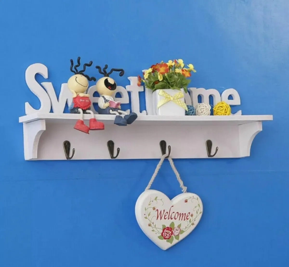 Wall Mounted Sweet Home Shelf & Hooks  NEW - Image 2
