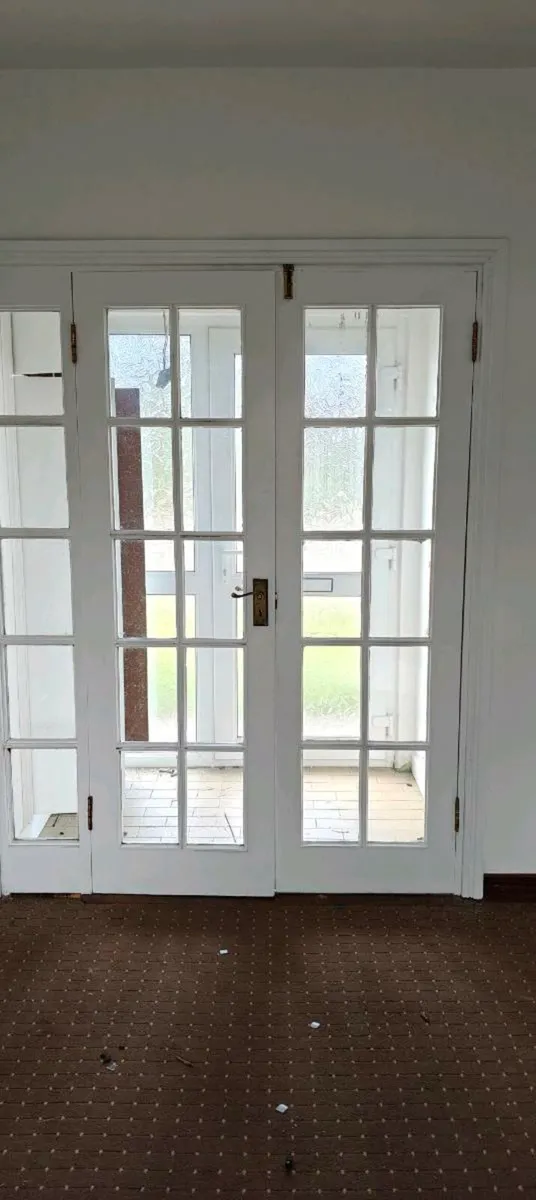 5 painted hardwood glazed french doors - Image 1
