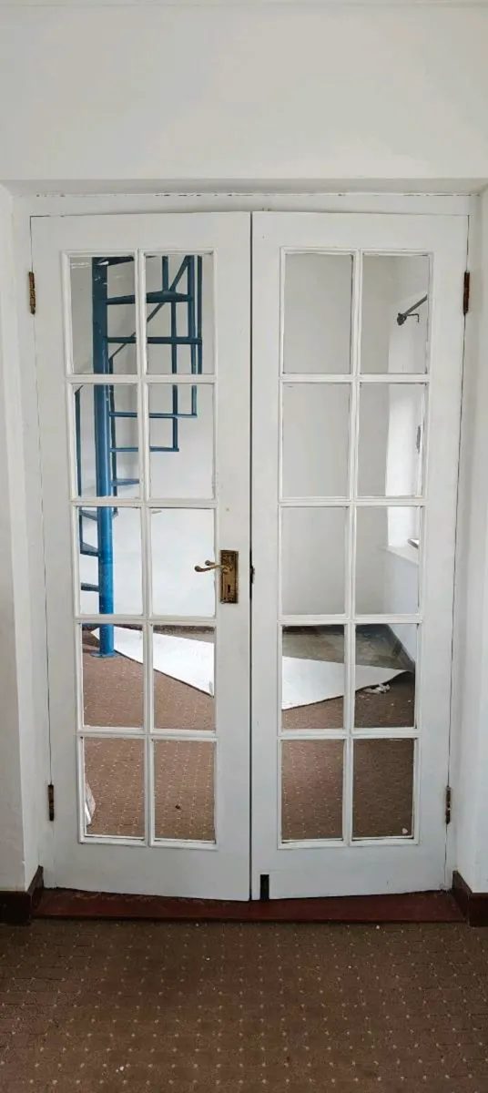 5 painted hardwood glazed french doors - Image 2