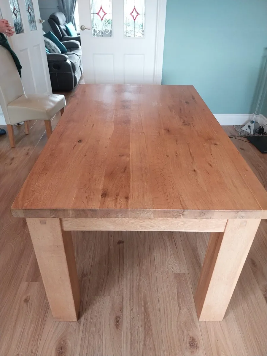 Oak Kitchen Table and Chairs Set For Sale - Image 3