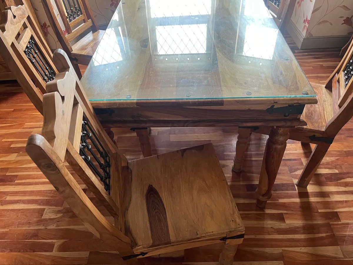 Wooden Table and chairs - Image 2