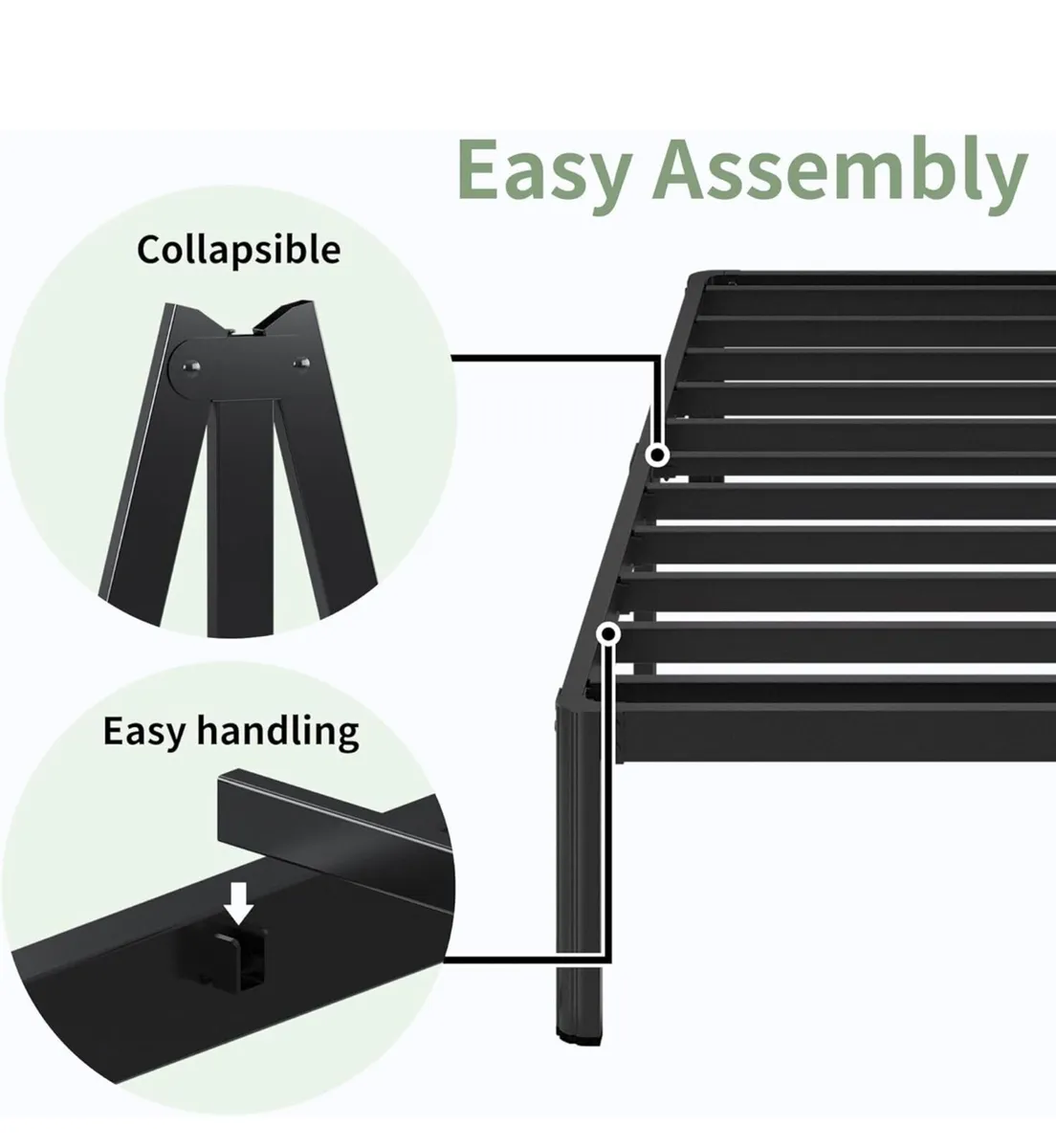Double Bed Frame 30.5 cm High with Rounded Corner - Image 3