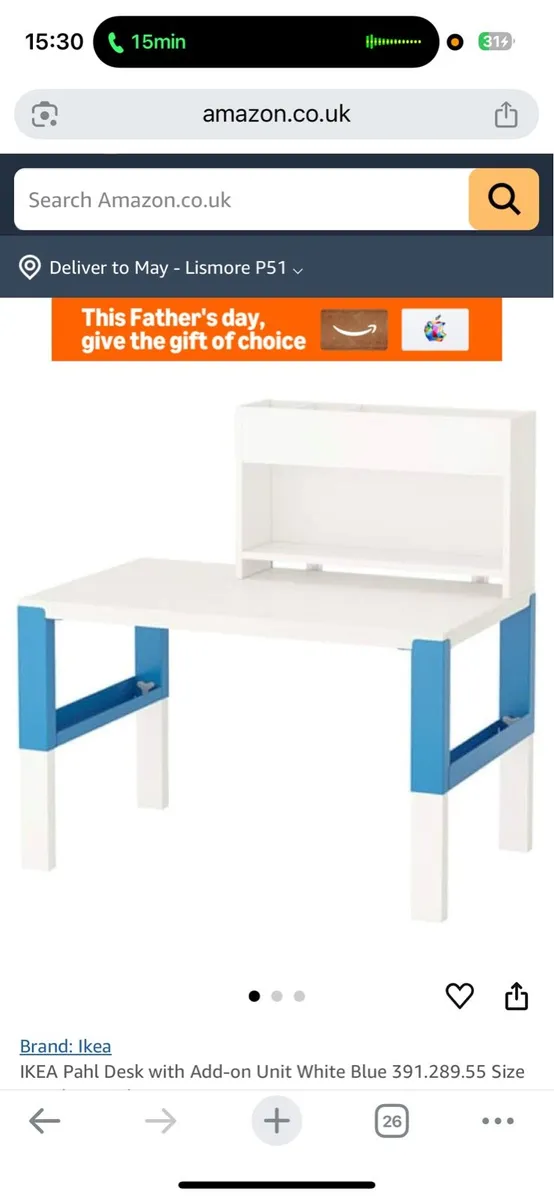 Ikea pahl desk with add on unit - Image 1