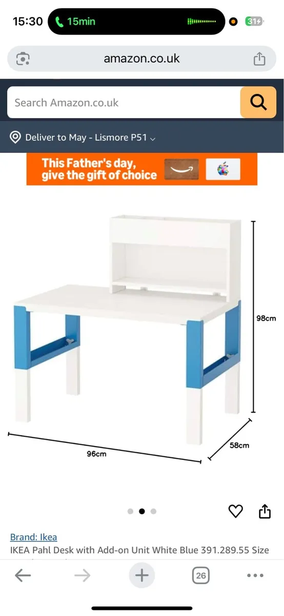 Ikea pahl desk with add on unit - Image 2