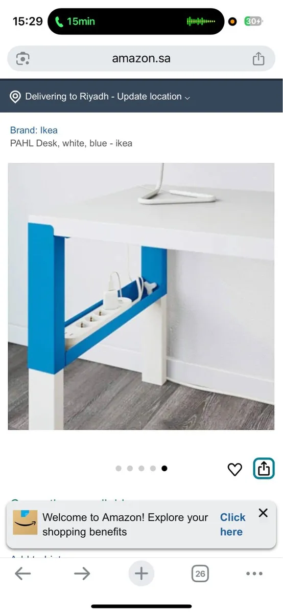 Ikea pahl desk with add on unit - Image 4