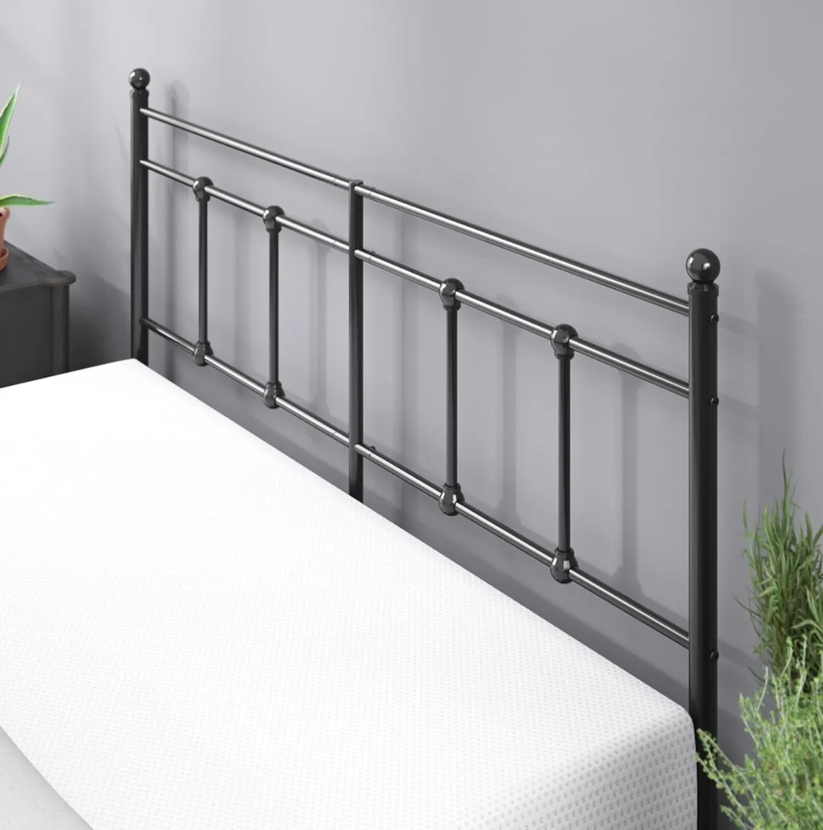 Double Bed Frame | 135x190 cm Metal Platform with - Image 3
