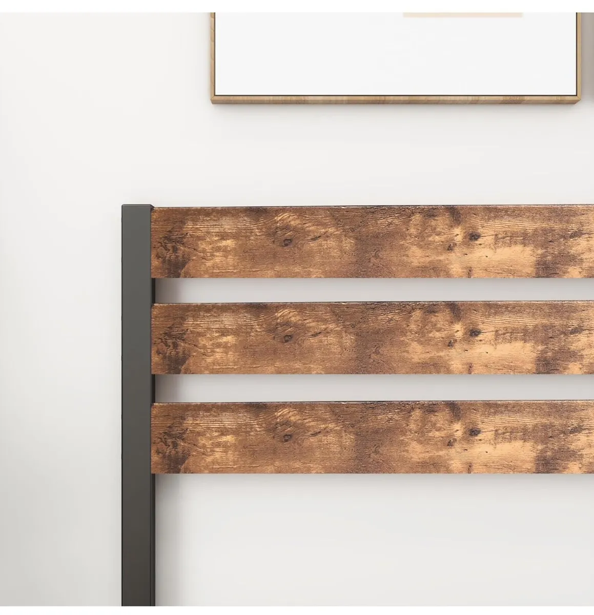 Double Bed Frame with Wood Headboard - Image 3