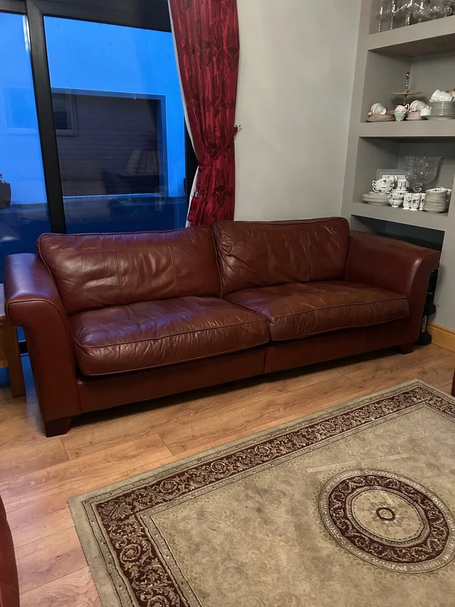 2 Seater and 3 seater leather sofas - Image 1