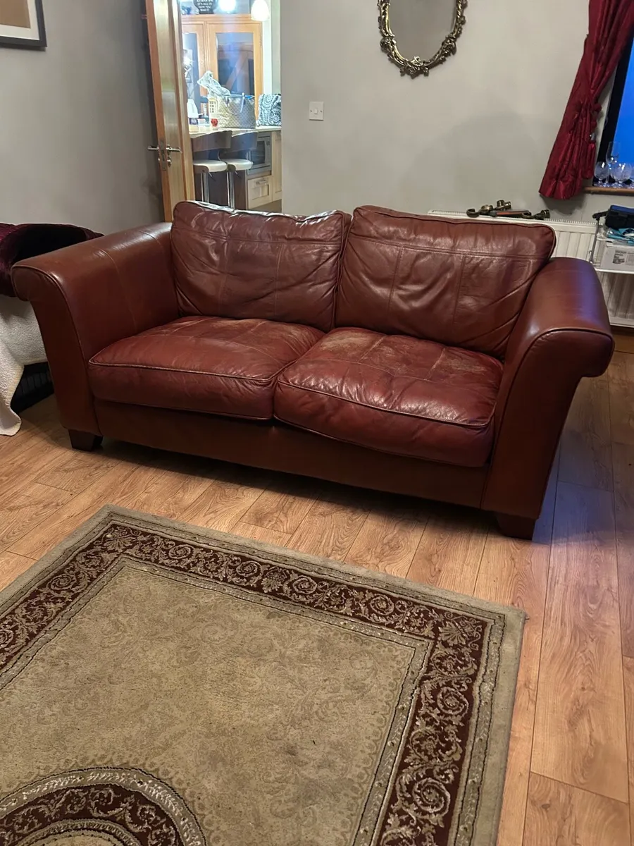 2 Seater and 3 seater leather sofas - Image 2