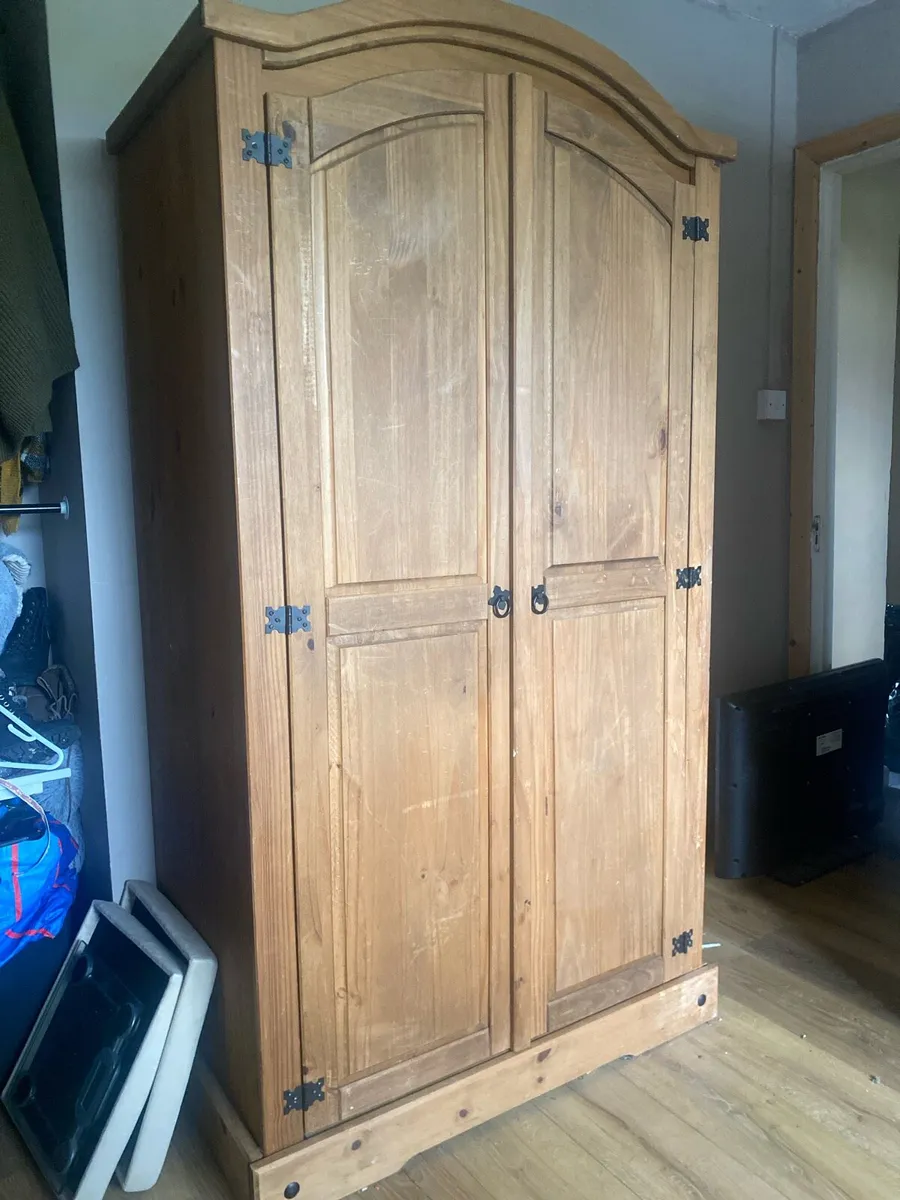 Rustic Pine Wardrobe - Image 1