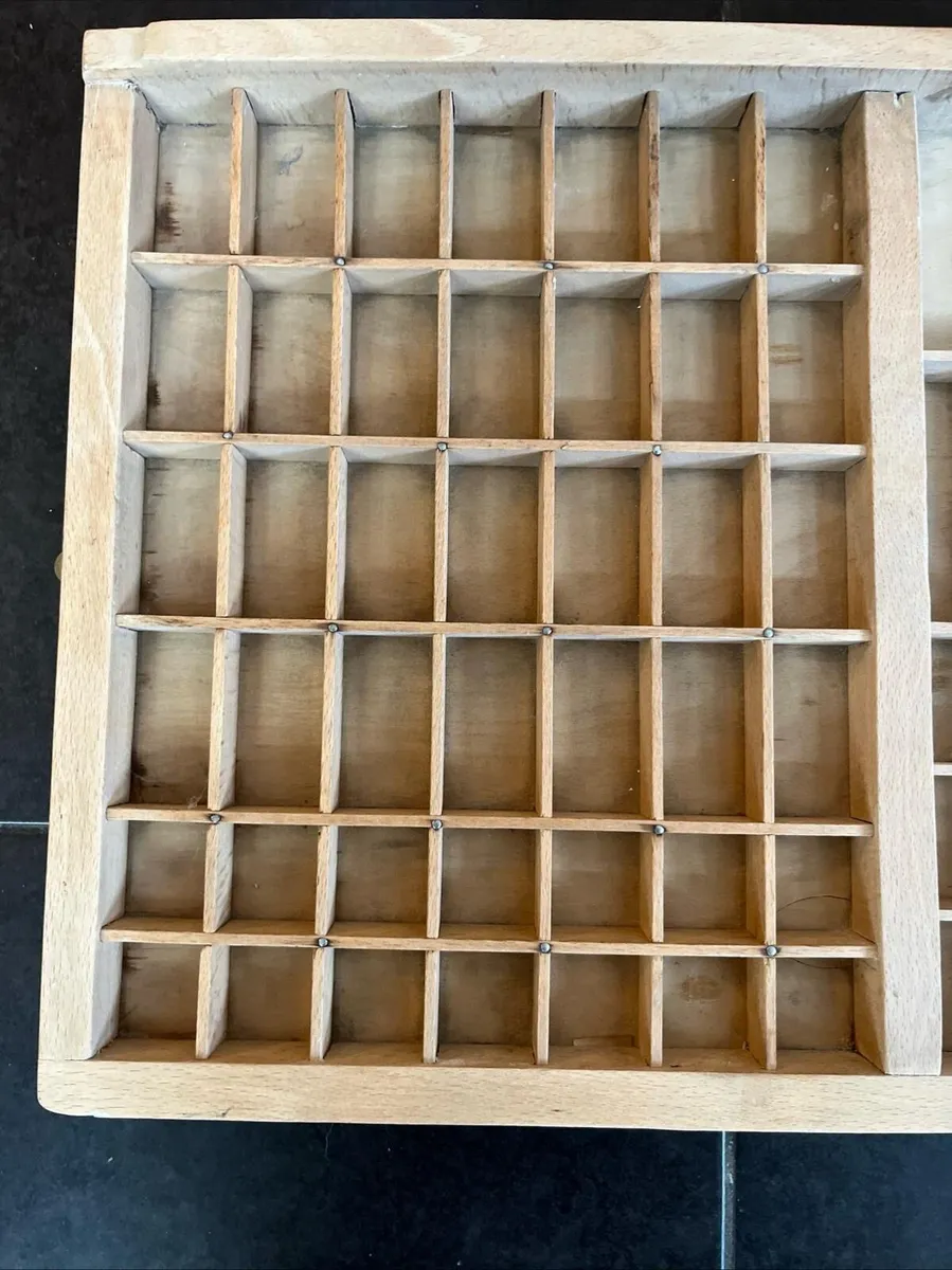 Antique wooden printers letterpress drawer  vintag - Image 2