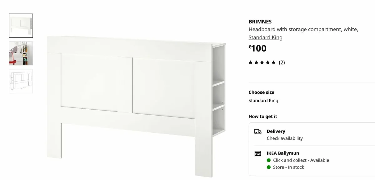 King Bed Headboard with Shelves - Image 2