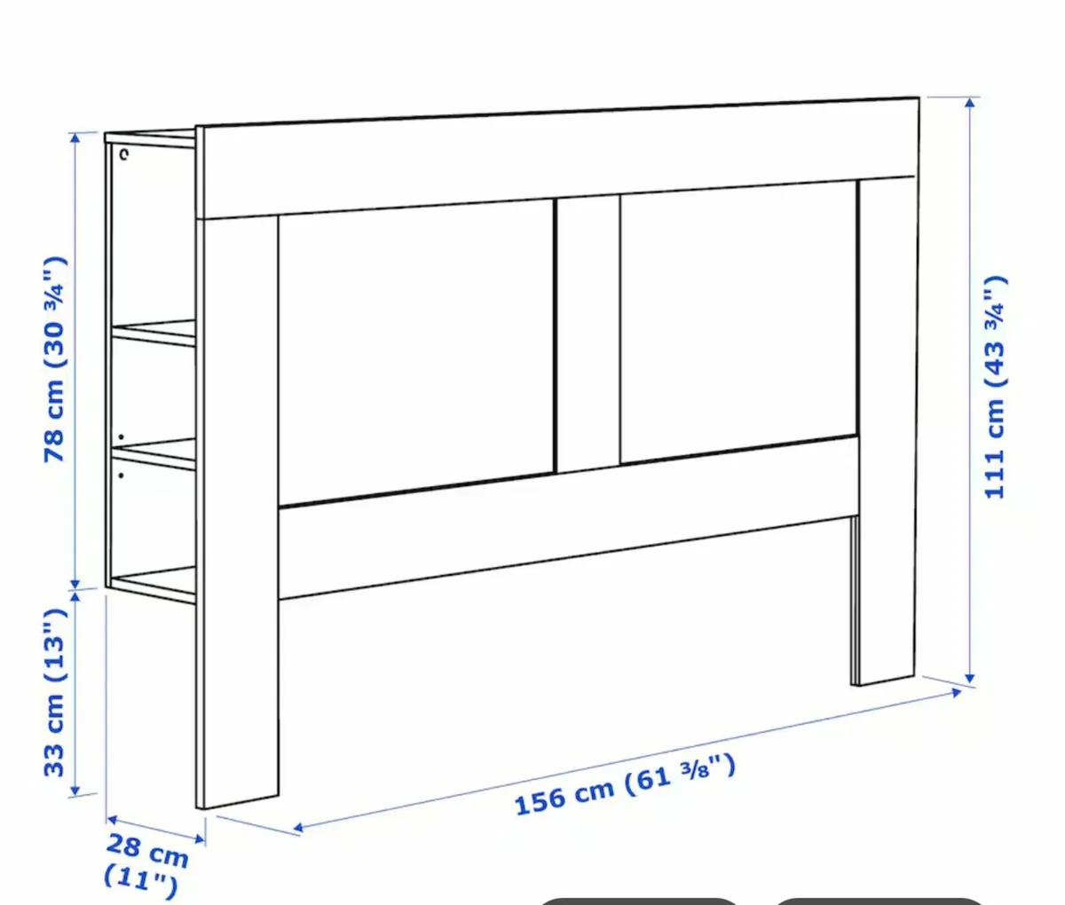 King Bed Headboard with Shelves - Image 3