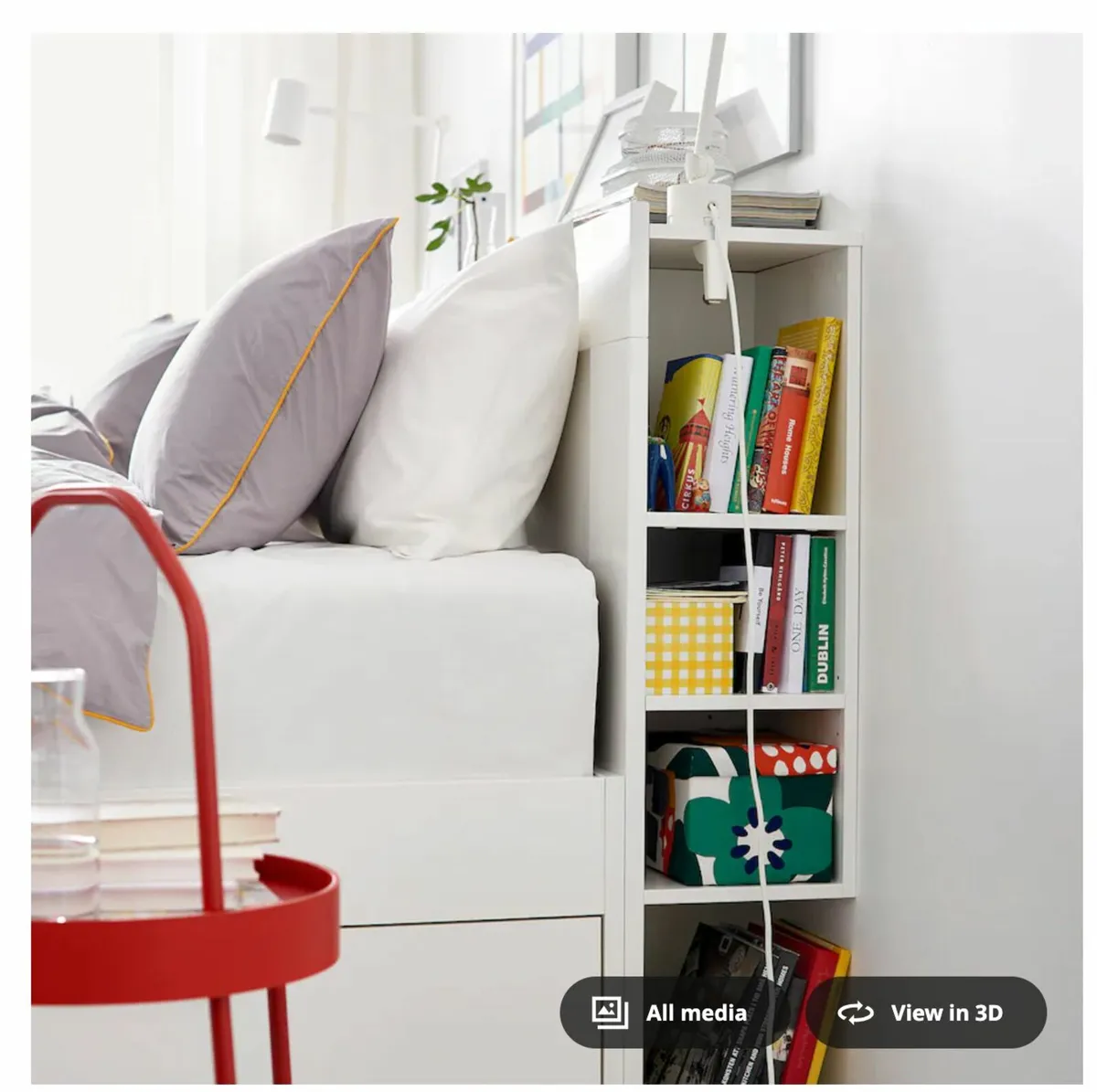King Bed Headboard with Shelves - Image 4