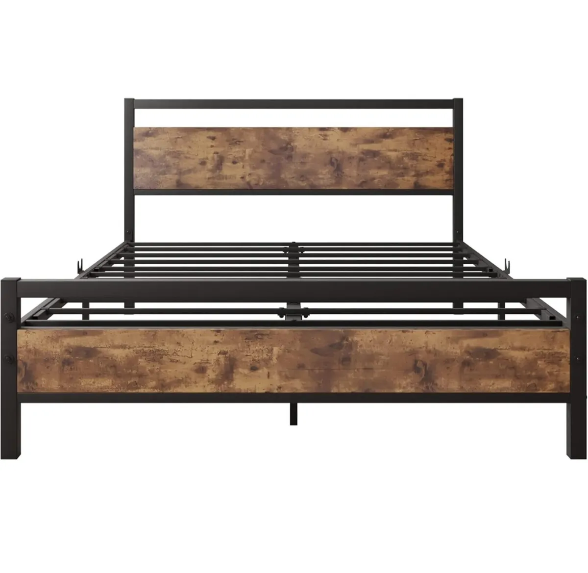 Metal Platform Bed Frame Double Size with Wooden H - Image 2