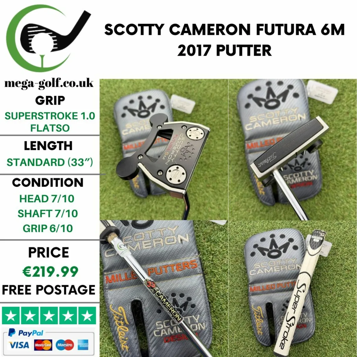 SCOTTY CAMERON FUTURA 6M 2017 PUTTER / 33″ - Image 1