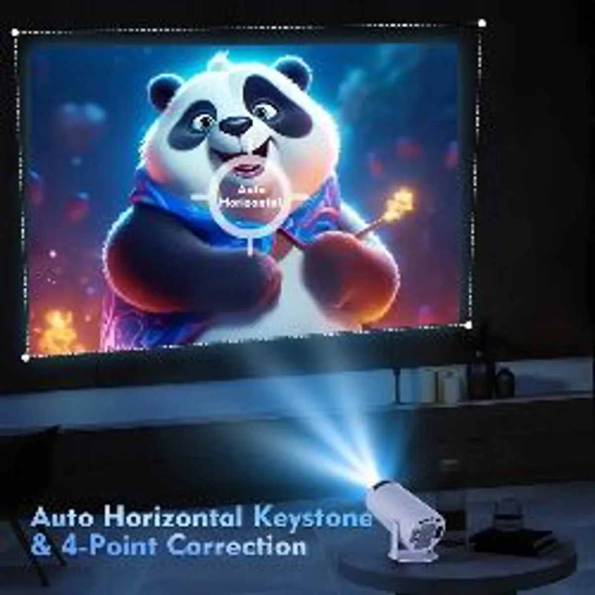 Magcubic HY300 Pro 4K Projector, Android 11, Allwinner H713, Wireless 5.0, UK Plug, 1280/720P HD Home Cinema, Outdoor Portable, 180 Adjustable Stand, Wireless, Compatible with Android 11 TV Box, Outdoor Projector | Modern Cylindrical Design | Compact - Image 2