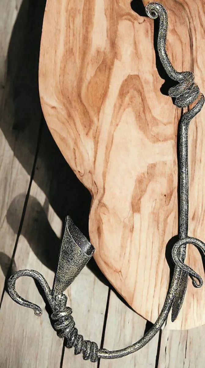 Vintage Pair Iron Candle Wall Sconces - Image 2