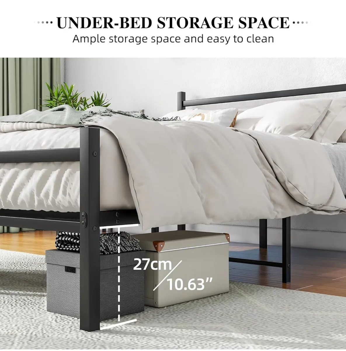 Double Bed Frames Solid Metal Bed Frame Double Bed - Image 3